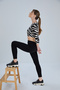 Black Daily Gathering Tights with Stitched Front Pocket Detail - 7