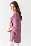 Women's Dried Rose Collar, Bird Eye Detail, Side Slit, Flared Aerobin Loose Cut Tunic - 4