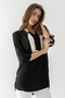 Women's Black Collar, Bird Eye Detailed Side Slit and Flare Aerobin Loose Cut Tunic - 4