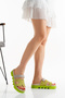 Women's Genuine Leather Suede Strapped Slippers 6251 - 3