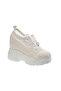Hidden Heel Bridal Shoes Off White Lace Design - 2