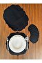 Black Embroidered 12 Piece Set American Serving and Cocktail Presentation Napkin