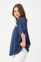 Unisex Navy Blue Crew Neck Oversize T-shirt with Owut Print Detail - 3