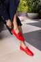 GEOLA WOMEN'S RED Genuine Leather LOAFER SHOES - 7