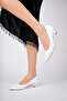 Genuine Leather White Women's Leather Heeled Shoes Trc-63817 - 3