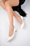 Genuine Leather White Women's Leather Heeled Shoes Trc-63817 - 2