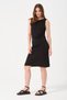 Women's Black Short Gather Detailed Sleeveless Dress - 2