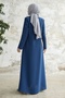 Sequential Stone Embroidered Ferace - Indigo - 5