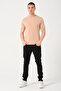 Men's Beige Crew Neck Slim Fit T-shirt - 7