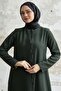 Sequential Stone Embroidered Ferace - Khaki - 3