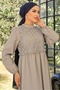 Lacy Linen Dress 773 - Gray - 2
