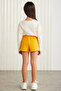 LAINEY-GRM24041 100% cotton 3 thread printed shorts for girls Safran Yellow Shorts - 5