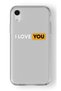 حافظة شفافة مطبوعة بتصميم I Love You متوافقة مع هاتف Iphone Xr