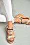 S258136009 Beige Wedge Sole Women's Sandals