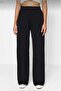 Black Wide Leg/Comfortable Cut High Waist Stretchy Knitted sandy Wide Leg Oversize Muslim Pants