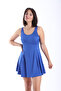 Women's Plain Dress Swimsuit with Shorts Cobalt Blue 38-52 - 5