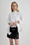 Women's Buckle Detailed Faux Leather Shoulder Bag B9355Axns