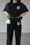 Copy - Panda Printed Tracksuit and T-Shirt Set - Crew Neck Jogger T-Shirt - 2