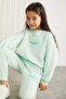 GIGI-GRM24049 75% cotton 25% polyester girl's embroidery sweat jogger set Mint Green Bottom-Top Set - 5