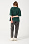 Unisex Dark Green Crew Neck Printed Oversize T-shirt - 7