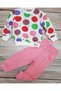 Girl's Emoji Smiling Face Sweatshirt and Pants Set - Crew Neck, Two Thread - 2