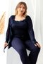 Large Size Pegasus Women's Pajamas Set with Lace Detail with Dressing Gown - Dowry Set - 2