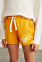 LAINEY-GRM24041 100% cotton 3 thread printed shorts for girls Safran Yellow Shorts - 4