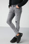 Johen Men's Skinny Fit Stretchy Structured Thick Textured Denim Jeans Light Gray Jeans - 4
