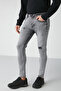 Johen Men's Skinny Fit Stretchy Structured Thick Textured Denim Jeans Light Gray Jeans - 2