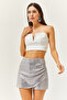 Women's Sequin Embroidered Capped Shorts Skirt 2428-THL - 4