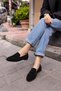 OTTON WOMEN'S BLACK GERECK SUET LOAFER SHOES - 3