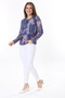 Women's Plus Size Colorful Lined Tulle Blouse 65N37810 - 6