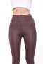 Women's Black High Waist, Gathering Leggings - 6