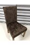 Silk Velvet Vein Pattern 6-Piece Lycra Chair Cover Brown