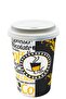 12 Oz White Paper Cup with Lid Latte Coffee Paper Cup 300 ml - 100 Pcs