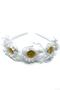 Lacy Daisy Decorated Children's Crown White Color