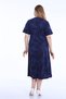 Pentagonal Collar Piece Stitched Half Sleeve Plus Size Cotton Combed Dress - 7