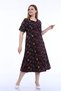 Pentagonal Collar Piece Stitched Half Sleeve Plus Size Cotton Combed Dress - 4