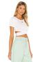 Women's White Short Sleeve Lycra Crop Top - 2