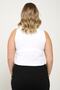 Women's White Round Neck Crop Tank Top - 5