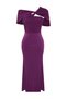 Purple Asymmetric Neck Knit Elegant Evening Dress TPRSS24EL00046 - 7