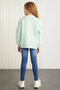 Hermia Girl's Knitted Crew Neck Long Sleeve Mint Green Sweatshirt - 5