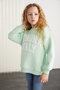 Hermia Girl's Knitted Crew Neck Long Sleeve Mint Green Sweatshirt - 4