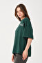 Unisex Dark Green Crew Neck Printed Oversize T-shirt - 3