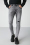 Johen Men's Skinny Fit Stretchy Structured Thick Textured Denim Jeans Light Gray Jeans - 3