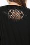 Women's Large Size Black Long Sleeve Blouse with Stone Front and Lace Detail on the Back 65N37803 - 2