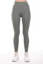 Women's Khaki High Waist, Gathering Leggings - 3