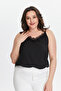 Plus Size New Season Rope Strap Collar Lace Stylish Evening Dress Model Sleeveless Flowy Blouse - 7