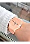 Silicone Strap Salmon Color Calendar Unisex Wristwatch