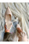 RELA DORE SILVERY WHITE DETAILED HEELED SANDALS SHOES